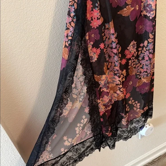 Free People Black and Purple Lace and Mesh Slip - Picture 9 of 12